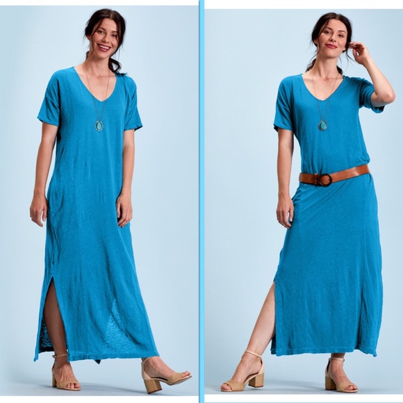 fresh produce Dresses & Skirts - Fresh Produce Penny Linen Dress in Cove Blue. D5/A304